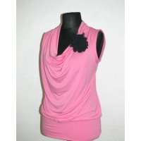 Tunika Alma różowa z lejącym dekoltem typu woda